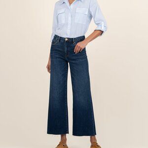 Kut from the Kloth Meg High Rise Wide Leg Size 66 / Exhibited W/Dk Stone Base Wa